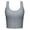 Grey, variant on Women Seamless Ribbed Sleeveless Sport Crop Top Solid Color for Yoga Gym Soft Lightweight Summer Classic Style(White,L)
