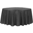 thumbnail image 1 of 1 Pc, Crushed Taffeta 132" Round Tablecloth - Black For Wedding Or Formal Event Decor(Machine Washable), 1 of 1