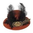 thumbnail image 2 of Sombrero de fieltro con pinza para el pelo Yinane Steampunk Sombreros de copa Steampunk, 2 of 8