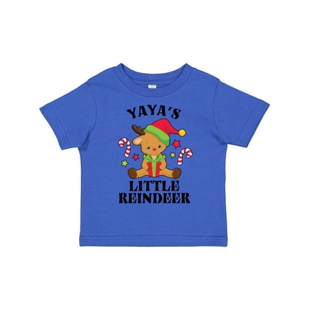 

Inktastic Christmas Yaya s Little Reindeer with Candy Canes Gift Toddler Boy or Toddler Girl T-Shirt