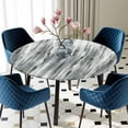 thumbnail image 5 of Elastic Fitted Round Tablecloth, Sage Green Grey Vintage Waterproof Stretch Table Cover for 36"-44" Tables, Retro Abstract Art Washable Outdoor Tablecloths for Patio, Picnic, Camping, 5 of 9