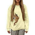 thumbnail image 5 of Cat Pouch Hoodie for Women Long Sleeve Plain Dog Pouch Hooded Sweatshirt Kangaroo Pocket Pet Carrier Pullover Tops, 5 of 6