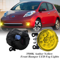 thumbnail image 1 of Par de Luces Antiniebla Redondas LED para Nissan Leaf 2011-2015, 55W 3500K Amber Lámparas Amarillas Todoterreno Parachoques Delantero Negro Luces Antiniebla LED, 1 of 11