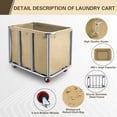 thumbnail image 4 of Commercial Laundry Cart with Wheels,400L for Home,Hotel(Beige) | 440 lbs Large Industrial Laundry Cart,Rolling Laundry Cart with Sturdy Stainless Steel Frame and Oxford Bag for Hospital, 4 of 6