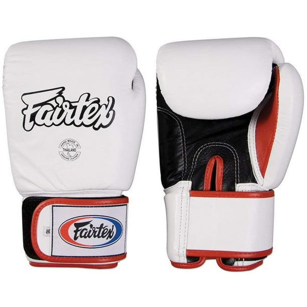 Fairtex Muay Thai Boxing Gloves BGV1 White/Black/Red Gloves 10 oz