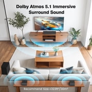 Miroir 5.1 Sound Bar for TV with Dolby Atmos, Wireless Subwoofer, Surround Sound, HDMI ARC, Bluetooth