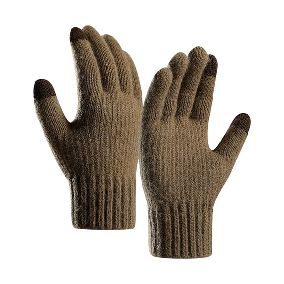 1 Pair Men's Alpaca Wool Cold Knitted Touchscreen Gloves Weather Snow Winter Riding Gloves