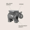 thumbnail image 5 of White Elephant 14.25" Ceramic Garden Stool, Gray, 5 of 9