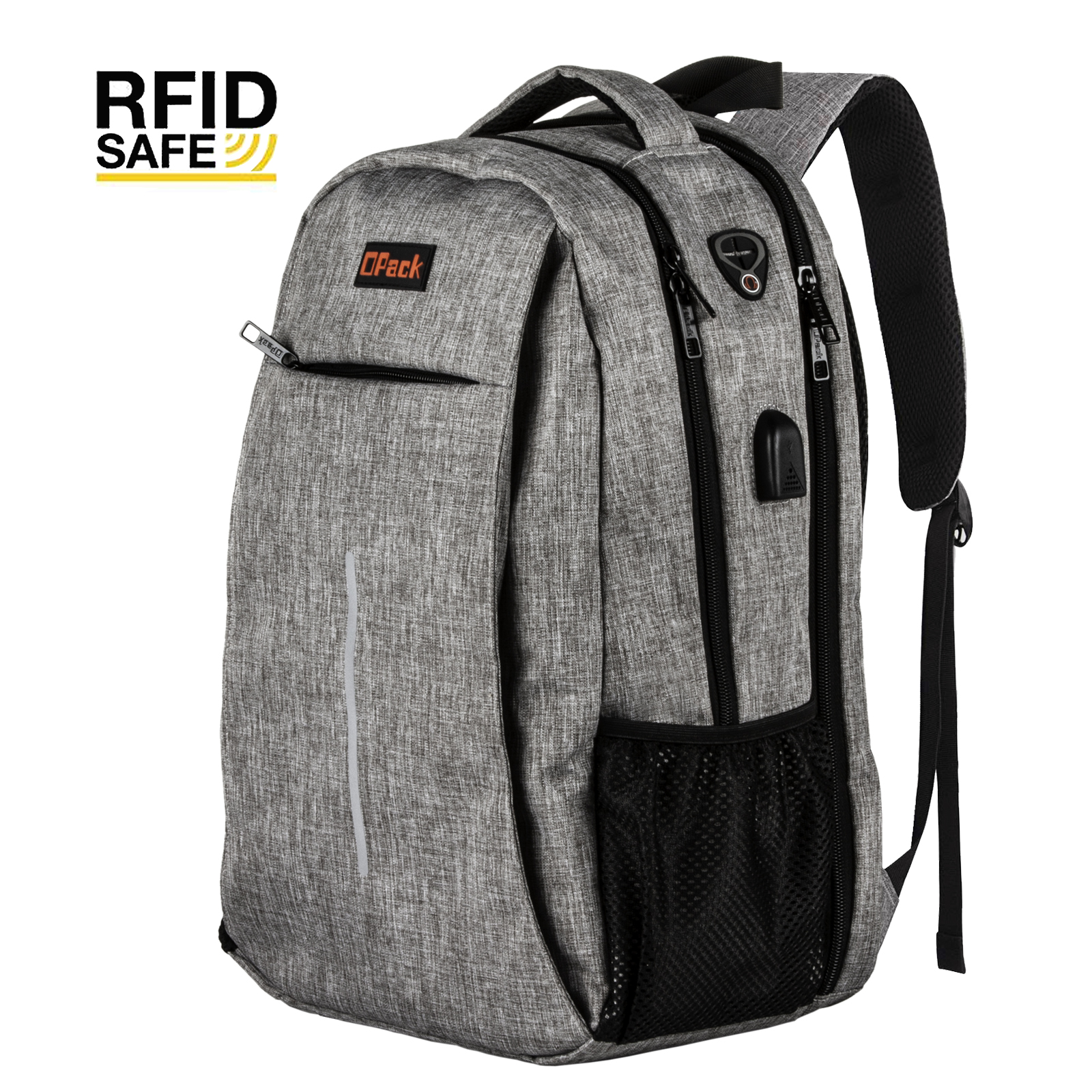 OPACK Extra Large Travel Backpack – TSA Friendly, RFID Anti-Theft, USB Charging Port, Water-Resistant, Fits 17" Laptop – Business, School & Travel Bag for Men & Women