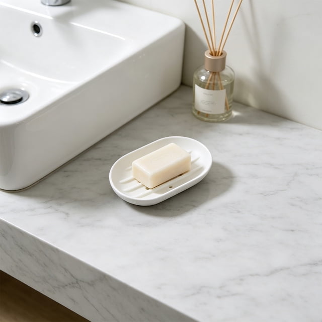 Silicone Soap Bowl With Drainage Holes Non Slide Elliptical Soap Container For Bathroom And Shower Use