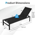 thumbnail image 3 of Gymax 2PCS Patio Chaise Lounge Adjustable Lounge Chair W/ 6-Position Backrest Black, 3 of 10