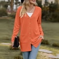 thumbnail image 5 of VISALY Long Cardigans Button Down Cardigans 2025 Fall Fashion Cardigan Soft Knit Cardigan for Women Long Sleeve Open Front Coat with Pockets Thin Cardigans Lightweight Trendy Sweaters Orange S, 5 of 6