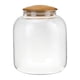 thumbnail image 1 of EeaseMX Tarro de caramelos con tapa de bambú de 900 ml, recipiente de vidrio transparente de borosilicato para granos alimenticios., 1 of 7