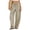 Khaki -AH08, variant on Dwellite Linen Pants Womens Wide Leg Casual Drawstring Palazzo Striped Pants Summer Loose Beach Travel Vacation Pants with Pockets Pink M