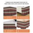 thumbnail image 5 of Brown Red Bed Skirt King Size 16" Drop Geometric Medieval Ruffled Wrap Around Bed Skirts Adjustable Elastic Bedskirt Dust Ruffle for King Size Bed, 5 of 7