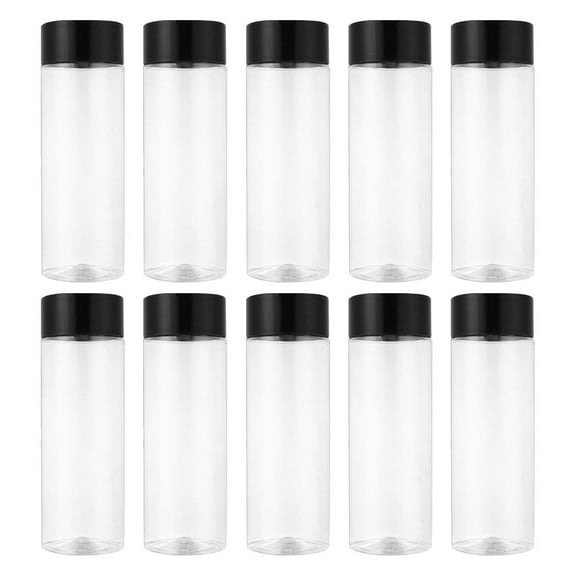 MLINS Transparent Lid Plastic Drink Bottles with Caps for Travel Use Portable PET Material Multifunctional Storage 10pcs Multi Color