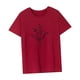 thumbnail image 5 of Camiseta de verano para mujer, ropa de calle, cuello redondo, para el trabajo, caminar, ir de compras Rojo, 5 of 7