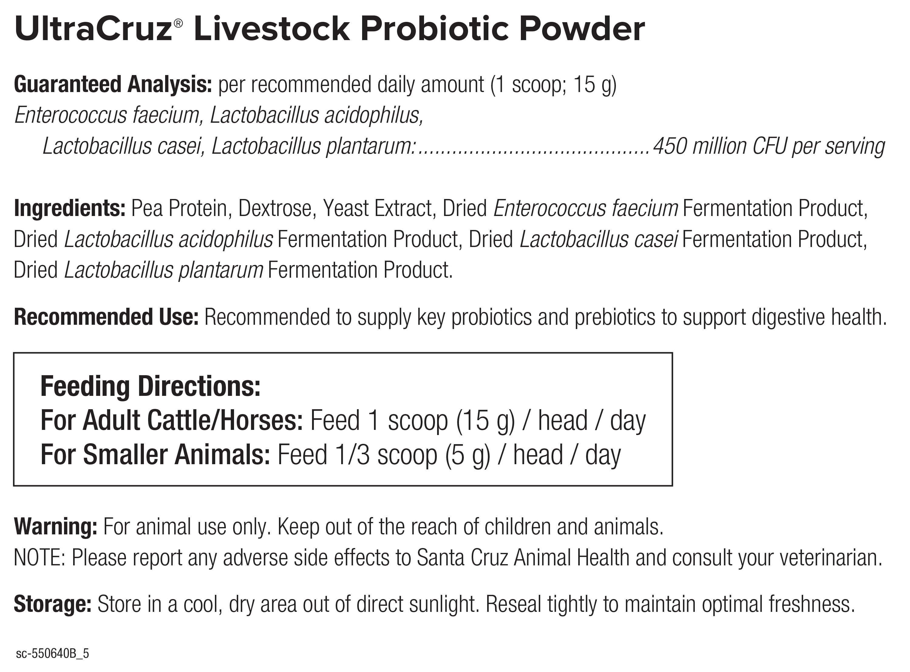 UltraCruz® Livestock Probiotic Powder, 5 lb