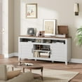 thumbnail image 6 of Farmhouse TV Stand for 65 in TV, Modern Entertainment Center with Storage Drawer, Wood Media TV Console Cabinet for Living Room, White & Brown, 6 of 7
