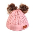 thumbnail image 2 of Dyfzdhu Unisex Winter Thicken Warm Hat for Men Women Ear With Hairball Pink, 2 of 2