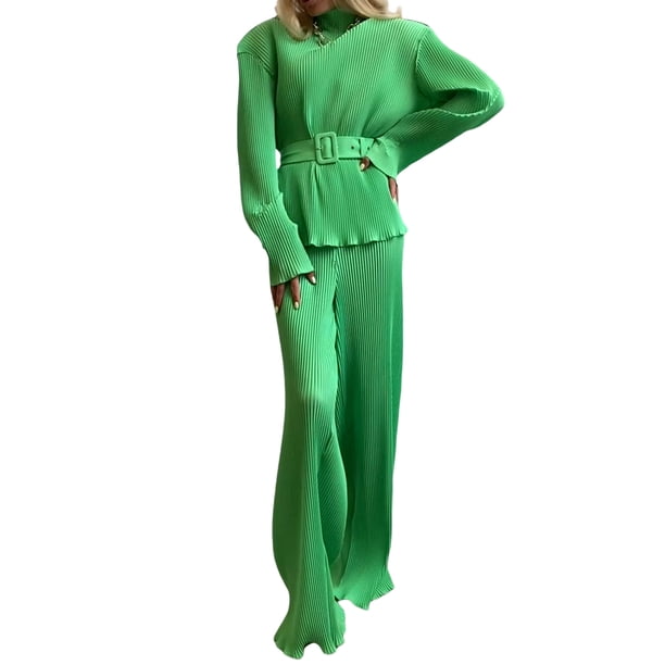 SAYOO Blusa de manga larga + pantalones largos para mujeres SAYOO moda