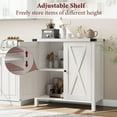 thumbnail image 5 of Small Storage Cabinet, Farmhouse Sideboard Buffet Cabinet with 2 Doors and Adjustable Shelves, Accent Entryway Console Cabinets for Living Room, Dining Room (White, 1 Pieces), 5 of 9