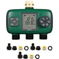 thumbnail image 1 of 3-Zone Smart Garden Irrigation Controller with Independent Programming, Brass Inlet & Rain Delay – Manual Watering Mode, 3/4" US Standard Faucet Compatibility, IPX5 Waterproof, LCD Display,, 1 of 7