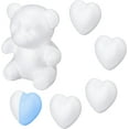 thumbnail image 2 of 7PCS White Foam Teddy Bear Heart Mould styrofoam Shape Modelling 3D Heart Polystyrene Handmade DIY Desktop Art Craft for Flower Arranging Gift Wedding Party Decoration 6.5" x7.5", 2 of 5
