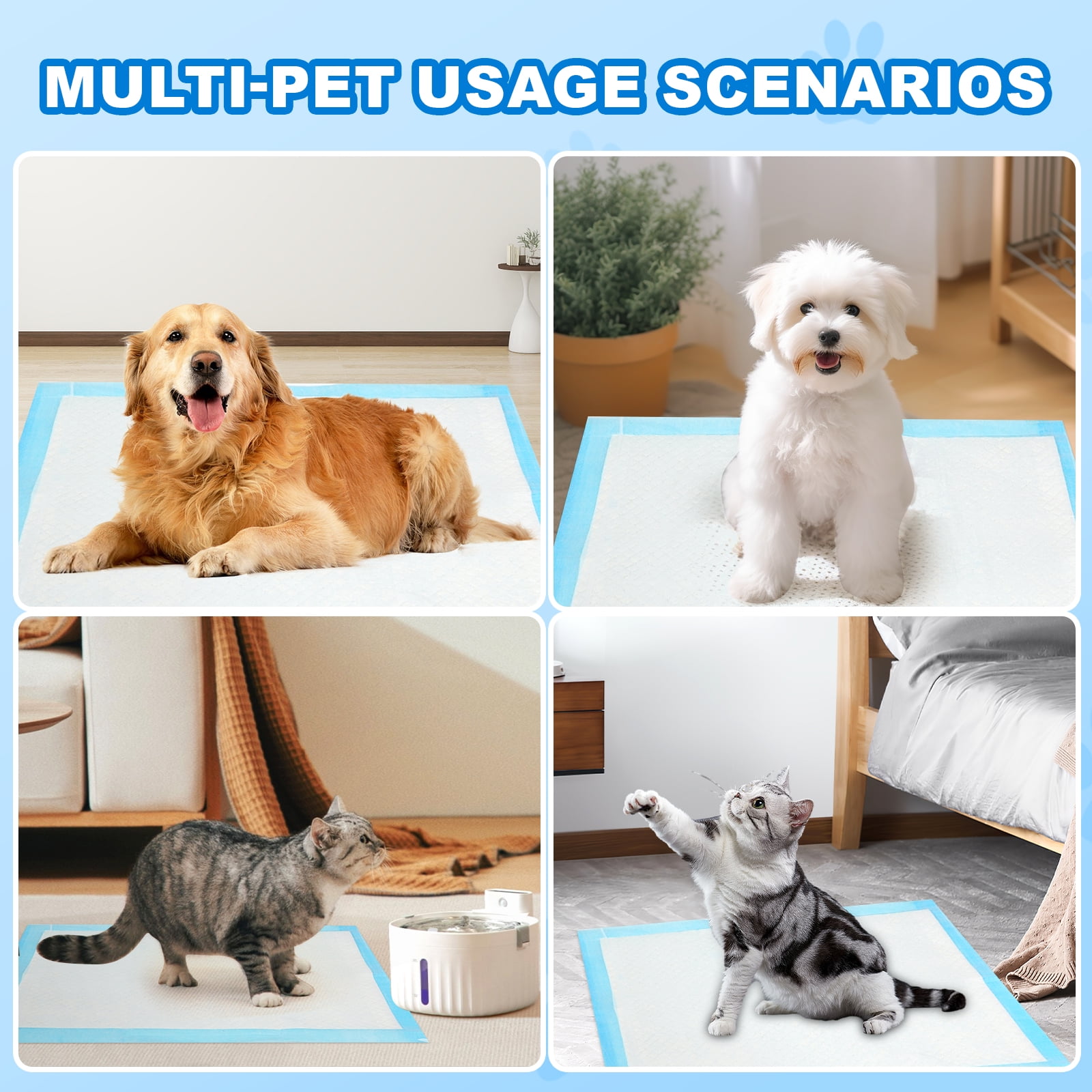 Disposable Dog Training Pads 13" x 17.7" (33x45 cm) - Leak-Proof and Odor Lock Pet Pads for Dogs