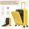 thumbnail image 2 of imerelez 14"/20" 2 pcs/set in ABS Spinner Wheel Luggage, with Combination Lock and Front Opening Design, 14" Cosmetic Case (Yellow), 2 of 8