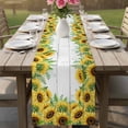 thumbnail image 4 of Summer Sunflowers Table Runner 90 Inches, Botanical Blooms Florals Wooden Grain Bed Runner Dresser Scarves Tabletop for Indoor Outdoor Parties/Ceremony/Banquet, 13" x 90", 4 of 9