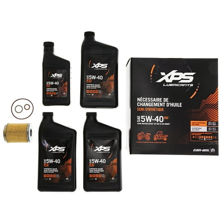 BRP 779256 Can-Am 4T 5W-40SAE Synthetic Blend XPS Oil Change Kit OEM Ski-Doo Rotax 450cc &