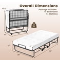 thumbnail image 3 of Gymax Twin Size Folding Bed w/Memory Foam Mattress Metal Frame for Living Room Study, 3 of 10