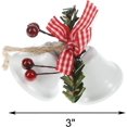thumbnail image 2 of Paquete de 6 campanas de Navidad rojas, adorno colgante de árbol de metal para decoración navideña (6, blanco), 2 of 4