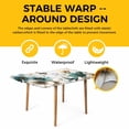 thumbnail image 4 of Teal Tulip Butterfly Table Cloths for 3 Foot Rectangle Tables, Beige Turquoise Floral Grey Wooden Patio Waterproof Elastic Fitted Tablecloths, Washable Rectangular Table Cover for Camping, 4 of 8