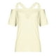 thumbnail image 4 of ICHUANYI Clearance Fashion Women's Summer V-Neck Casual Lace Patchwork Solid Caims Blouse Top(Beige, XL) ICHUANYI WER2023080805434, 4 of 6