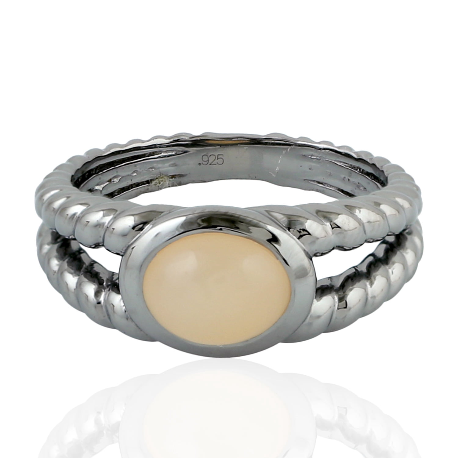 Artisan Sterling Silver Promise Ring 2 06ct Orange Moonstone Rope Band Ring Rize 8 Walmart Com Walmart Com