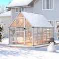 thumbnail image 3 of EastVita 6x9 Ft Aluminum-Framed Polycarbonate Greenhouse Kit Adjustable Roof Vent Clear Pop-up Greenhouse Sliver, 3 of 7