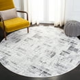 thumbnail image 3 of SAFAVIEH Amelia Carrie Abstract Distressed Area Rug, Grey/Charcoal, 6'7" x 6'7" Round, 3 of 11