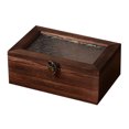 thumbnail image 1 of Shisuyan Wooden Storage Box With Buckle Glass Window Jewelries Box Trinket Container for Women, 1 of 8