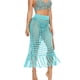 thumbnail image 4 of Mujeres Sexy Ahueca Hacia Fuera Faldas De Borlas De Malla Cubierta De Playa Traje De Baño De Red De Peces De Verano Traje De Baño Envuelto - Verde, L, 4 of 6
