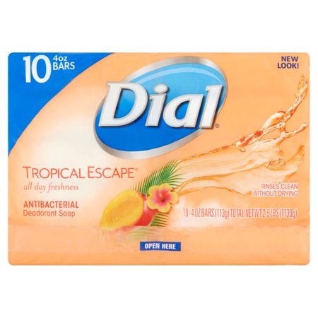 UPC 017000116891 product image for Dial Tropical Escape Antibacterial Deodorant Bar Soap, 4 oz, 10 count | upcitemdb.com