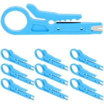 WASHWEPE 10Pcs Small Wire Strippers in Blue for Telephone Lines and Data Cable Stripping