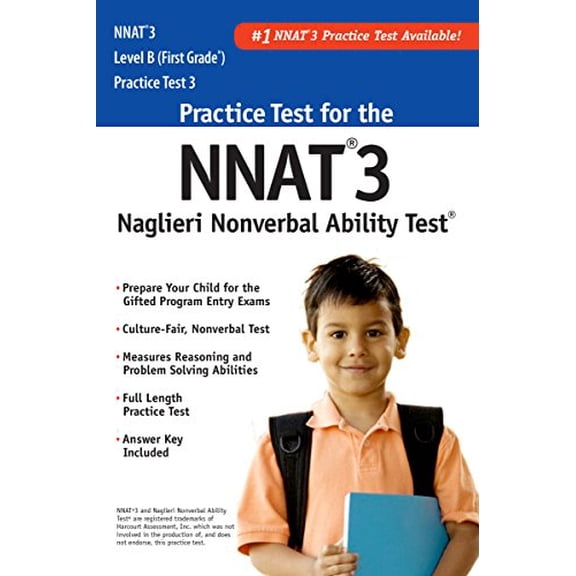 Pre-Owned NNAT3 Practice Test Level B (1st Grade) Naglieri Nonverbal Ability Test, 9780981581057, 0981581056, Paperback,