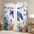 thumbnail image 2 of Erosebridal Summer Turtle Curtains 42Wx63L,Tropical Fish Coral Blackout Curtains for Teens Youth,Tortoise Jellyfish Curtains & Drapes,Hawaii Coast Sealife Window Curtains 2 Panels for Bedroom, 2 of 6