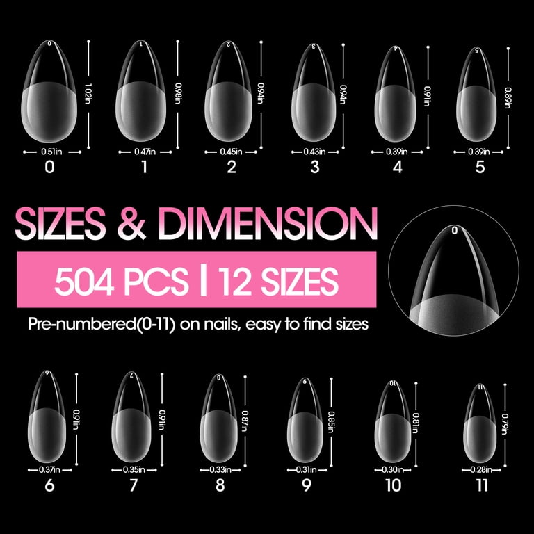 Gellen Medium Almond Fake Nail Tips, 504-Piece Set photo 5