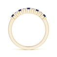 thumbnail image 2 of ANGARA Natural Blue Sapphire and Diamond Semi Eternity Wedding Ring in 14K Yellow Gold for Women (Size-2.2mm) | September Birthstone, Anniversary, Jewelry Gift for Women | Natural Blue Sapphire Ring, 2 of 10