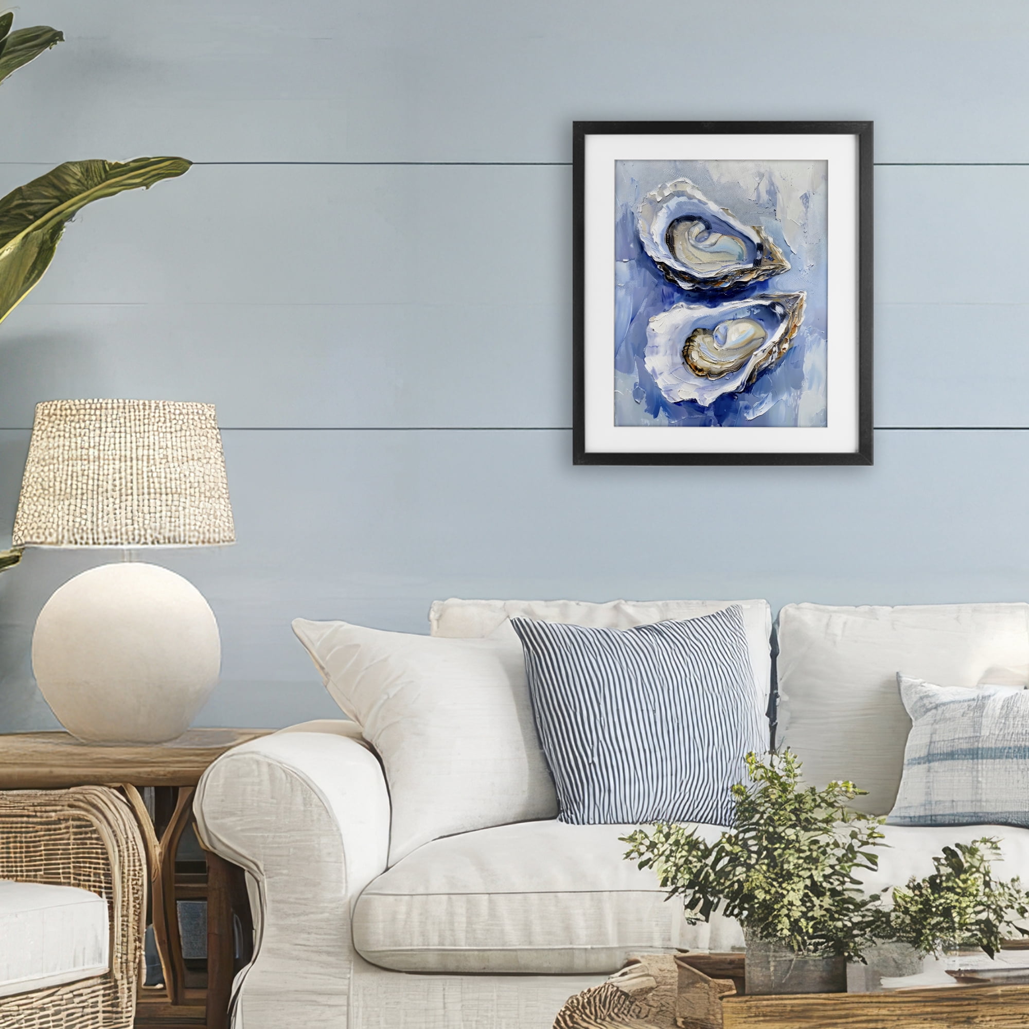 Stupell Industries Oysters On The Half Shell Black Framed Print Under Glass, design by Creative Studio