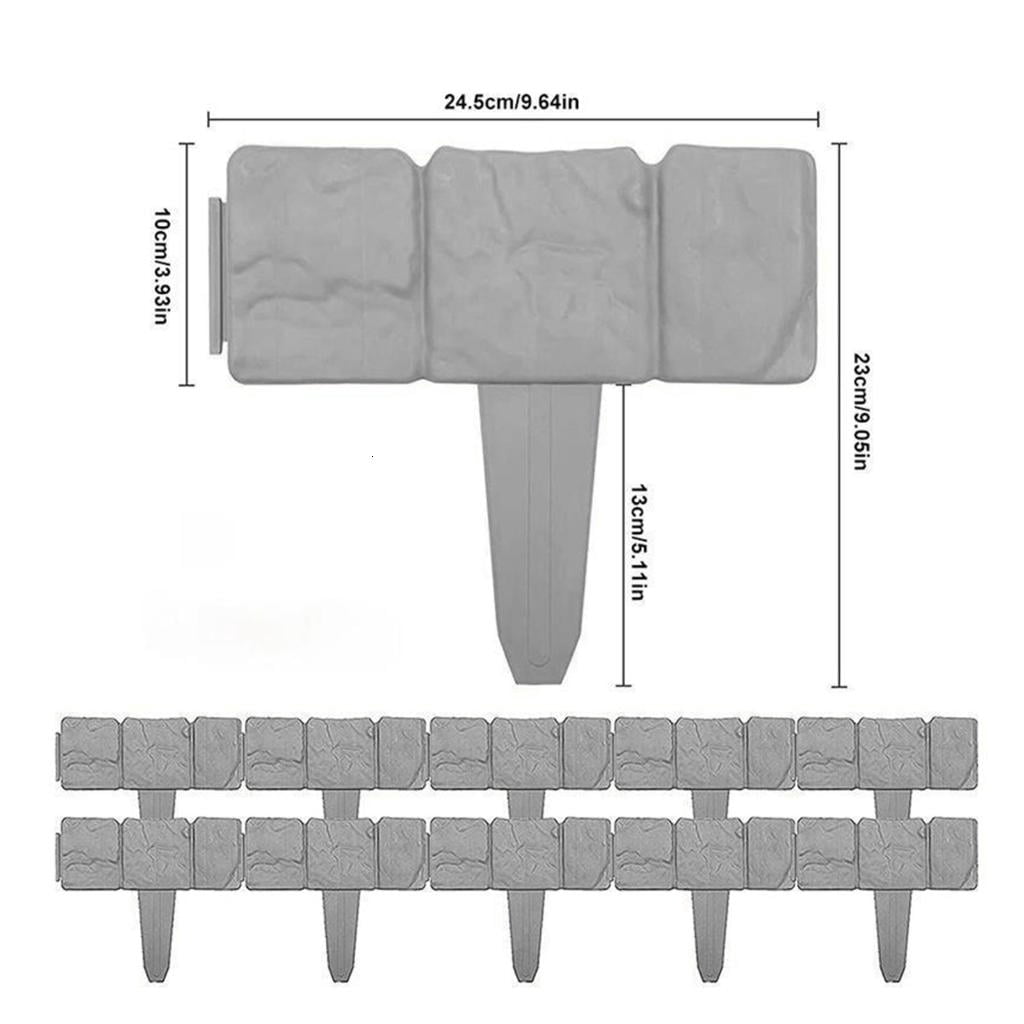 SDFGTstore 5/10/20Pcs Landscape Edging Border Garden Edging Border Plastic Stone Effect