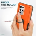 thumbnail image 4 of SaniMore for Samsung Galaxy S23 Ultra Multi-Functional Case, 3-Layer Protection Magnetic Cover Support Car Mount & 360° Rotatable Ring Kickstand Full Body Shockproof Protective Shell, Orange, 4 of 7